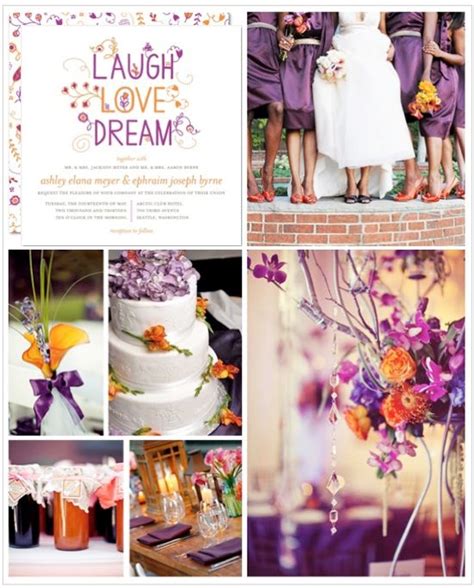 purple and orange wedding combo. colors combination bride, bouquet ...