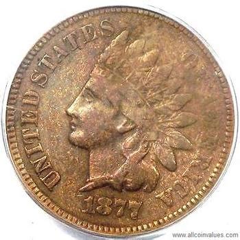 1877 US one cent (penny) value, indian head