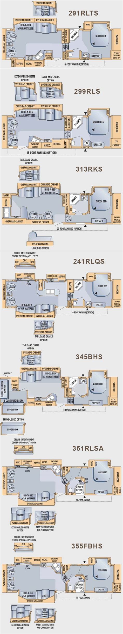 Jayco Eagle fifth wheel floorplans - large picture