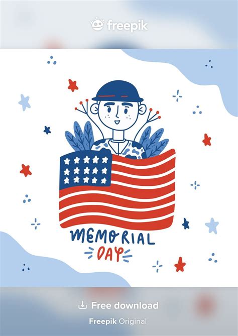 Download Hand Drawn Usa Memorial Day Illustration for free in 2021 | Memorial day, How to draw ...