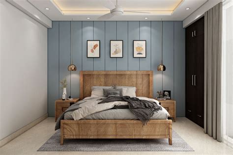 Natural Wood Modern Spacious Master Bedroom Design | Livspace