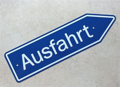 AUSFAHRT SIGN - German Autobahn Exit Marker - Aluminum - / FREE ...