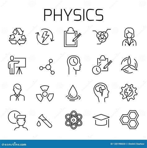 Physics Related Vector Icon Set Stock Vector - Illustration of geometry ...