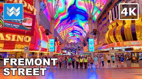 [4K] Fremont Street Experience in Las Vegas USA - Nightlife Walking ...