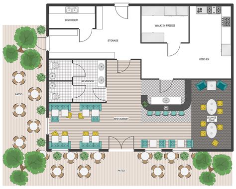 Cafe and Restaurant Floor Plan Solution | ConceptDraw.com | Restaurant Furniture Layout