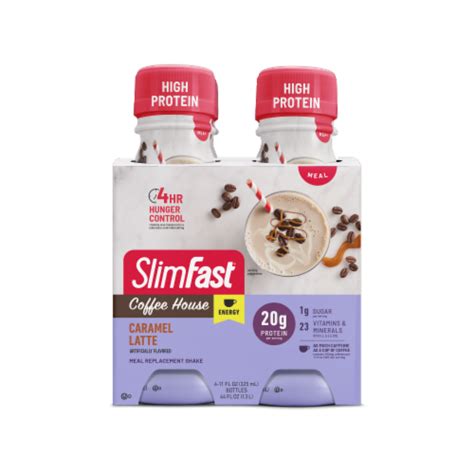 SlimFast® High Protein Caramel Latte Energy Shakes, 4 bottles / 11 fl ...