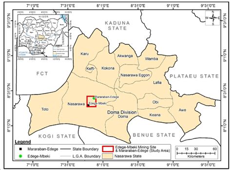 Map of Nasarawa state and the study area | Download Scientific Diagram