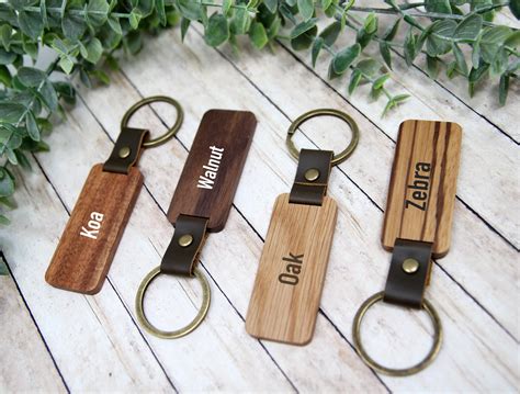 Wood Keychain Blank Personalized Wood Keychain Engravable | Etsy
