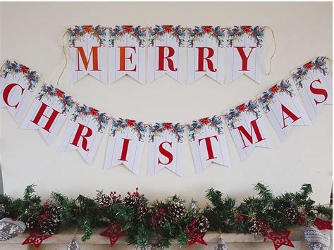 Printable Merry Christmas Banner - Six Clever Sisters | Merry christmas ...