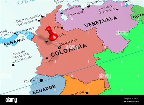 Colombia, Bogota - capital city, pinned on political map Stock Photo - Alamy