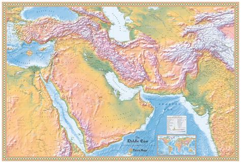 Middle East Physical Wall Map | Maps.com.com