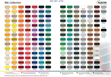 Cardinal powder coat color chart