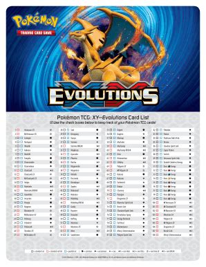 Pokemon Evolutions Xy Card List 2020-2024 - Fill and Sign Printable ...