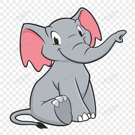 Gambar Gajah Kartun Png : Gambar Kartun Clipart Gajah Merah Muda Yang Digambar Tangan Merah ...