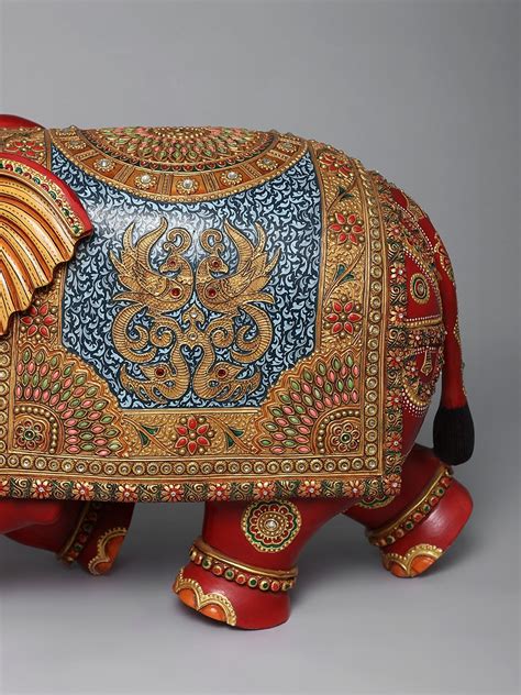 25" Wooden Airavat (Elephant of Indra) | Exotic India Art