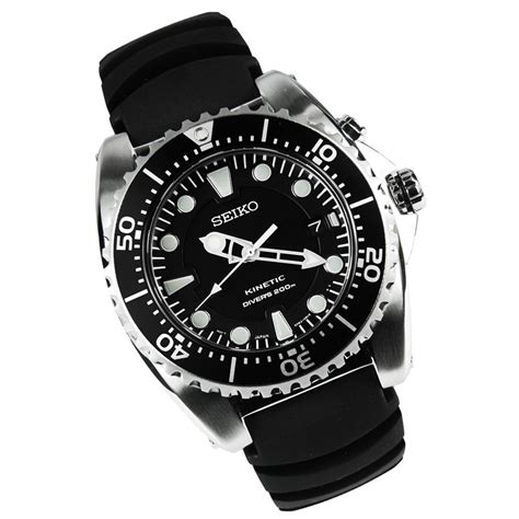 SEIKO SKA371 SKA371P2 KINETIC SCUBA MENS DIVERS WATCH 200M BLACK ...