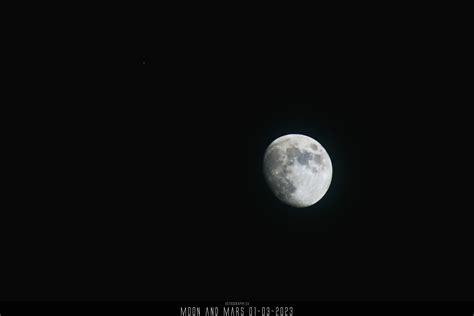 Astrophoto: Moon and Mars – 01/03/2023 – Astrophotography and Astronomy