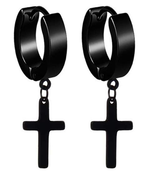 Black Cross Charm Drop Earring - Buy Black Cross Charm Drop Earring Online at Best Prices in ...