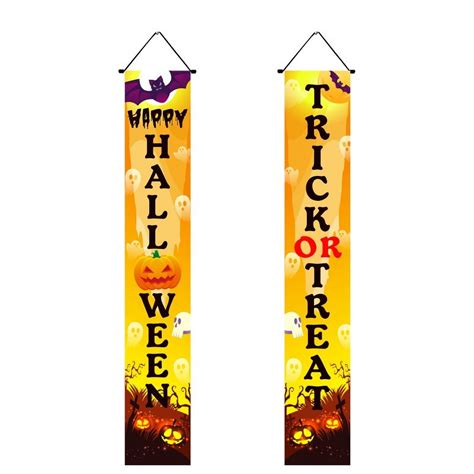 Halloween Door Decoration, Porch Door Couplet Banner Outdoor Halloween ...