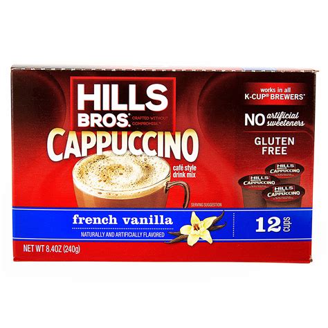 Hills Bros. French Vanilla Cappuccino K-Cup Coffee Pods, 12 Count Box - Walmart.com