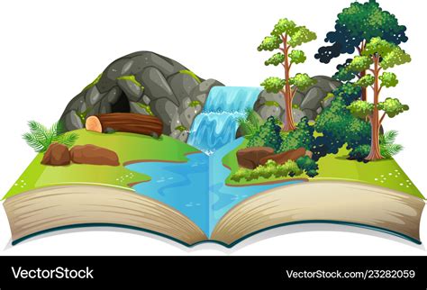 Isolated open book nature theme Royalty Free Vector Image