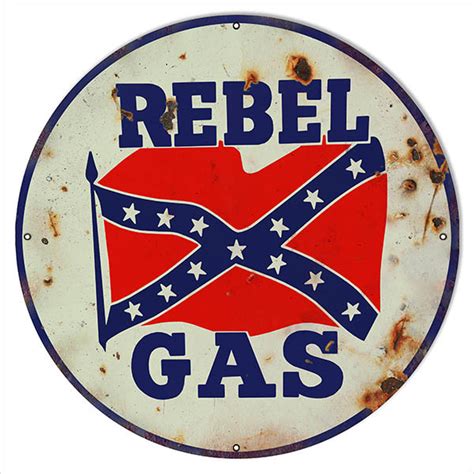 Aged Looking Extra Large Rebel Gas Motor Oil Sign 30 Round ...