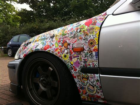 Sticker bomb fender Honda Civic. #stickerbomb, #Honda, #civic, #carart | Sticker bomb, Car art ...