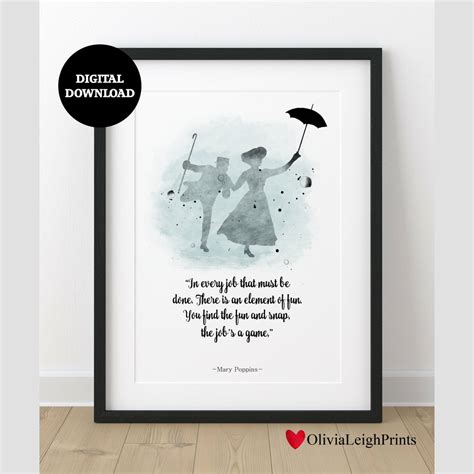 Mary Poppins and Bert Watercolour Word Art Quote Print-wall Art-gift-nursery DIGITAL DOWNLOAD ...