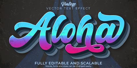 Editable Text Effect Aloha, 3D Vintage and Retro Font Style - Free Download | IMGPANDA - A Free ...