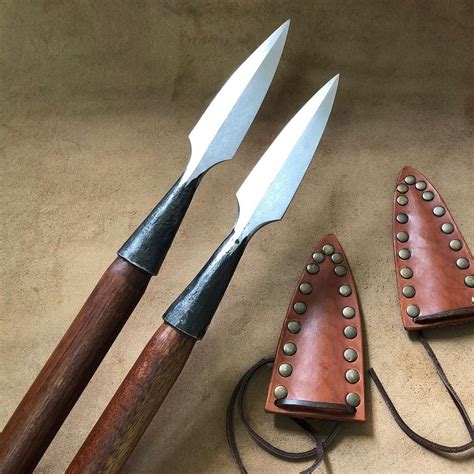 Viking spears.. .#vikingspear #viking #sheath #leathersheath # ...