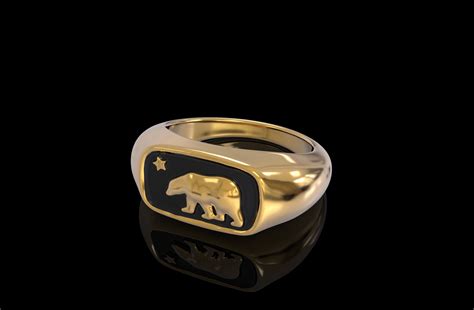 Gold Polar Bear Ring Bear Ring Bear Signet Ring Men's | Etsy