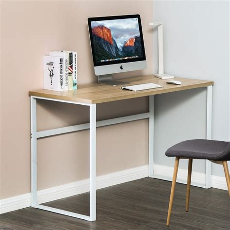 Homury Computer Desk Office Desk Wood Study Writing Soho Desk Table for Home Office,White ...