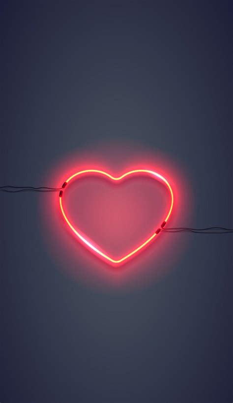 Neon Love Heart Wallpaper Download | MobCup