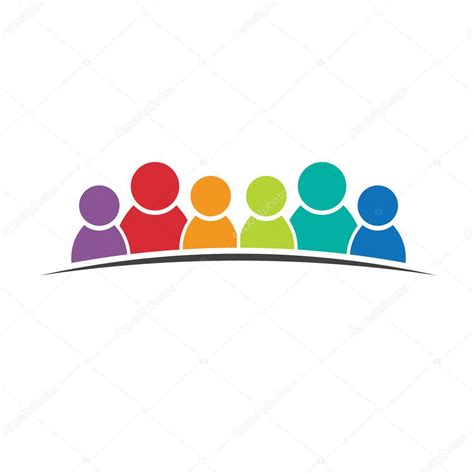 Six people friends. Group of persons logo — Stock Vector © deskcube ...