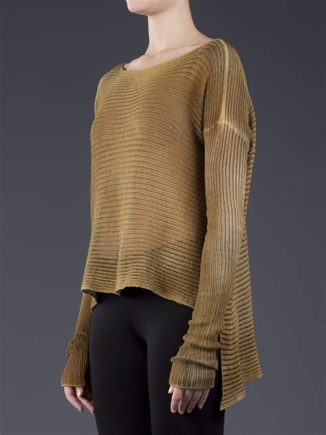 Avant Toi High Low Sweater - H. Lorenzo - farfetch.com - Description - High low sweater in curry ...