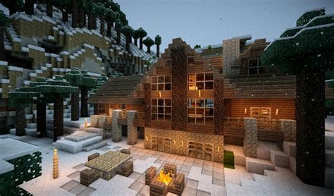 minecraft winter house - Google Search | Minecraft modern house blueprints, Minecraft cabin ...