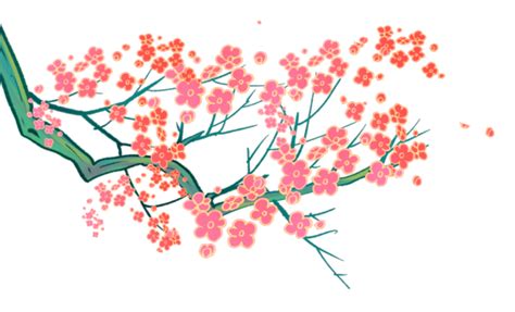 Tree With Flower On It, Tree With Flower Vector, Blooming Tree Art ...