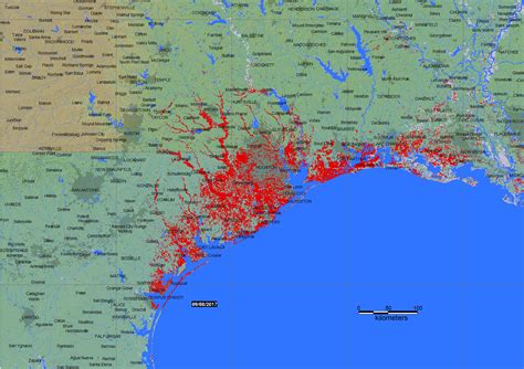 Interactive Map Shows Where Harvey Flooding Is Worst - Cbs News - Map Of Flooded Areas In ...