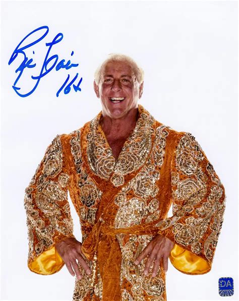 Ric Flair Autographed Gold Robe 16x20 Wrestling Photo | DA Card World