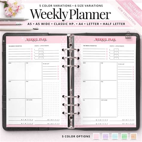 Weekly Planner Printable Bullet Journal Printable Planner - Etsy