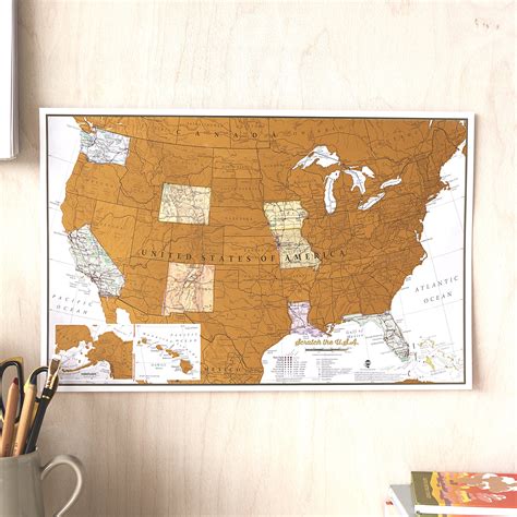 Maps International Scratch Off Map of the United States - USA Wall Map - Scratch Off - Detailed ...