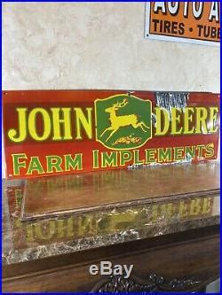 Large Vintage”john Deere” Porcelain Advertising Sign 12×36 Inch | John ...