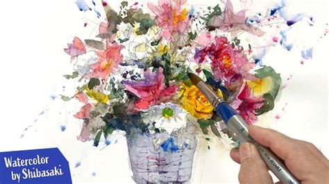 Healing Watercolor Art | flower bouquet painting - YouTube