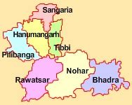 Hanumangarh District Map - View Hanumangarh District Road Map of Hanumangarh District