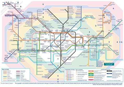 Train And Tube Map With Zones