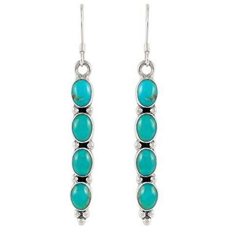 Genuine Turquoise 925 Sterling Silver Earrings | Bohemian Jewelry