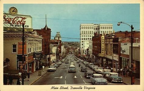 Main Street Danville, VA Postcard