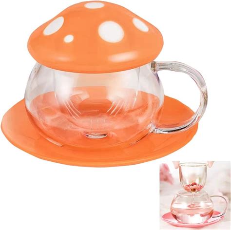 Amazon.com: Rain House Cute Cups Mushroom Tea Cup with Tea Infuser and ...