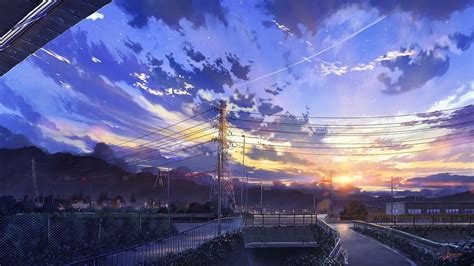 Anime, Sunrise, Scenery, Sky, Clouds, 4K, #222 Wallpaper