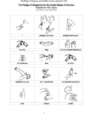 Asl Pledge Of Allegiance Printable - Fill Online, Printable, Fillable, Blank | pdfFiller